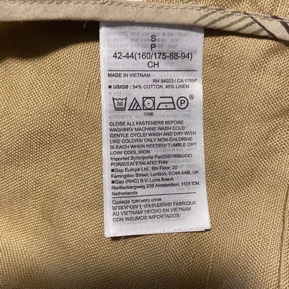 NWT Banana Republic Expedition Elbow Sleeve Linen Blend Cropped Blazer Tan Small - Picture 5 of 6